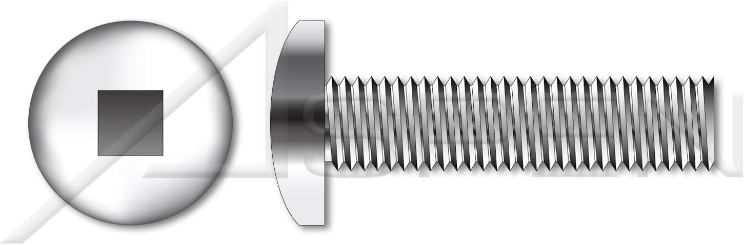 (150 pcs) #8-32 X 2", Machine Screws, Pan Square Drive, Full Thread, AISI 304 Stainless Steel (18-8)