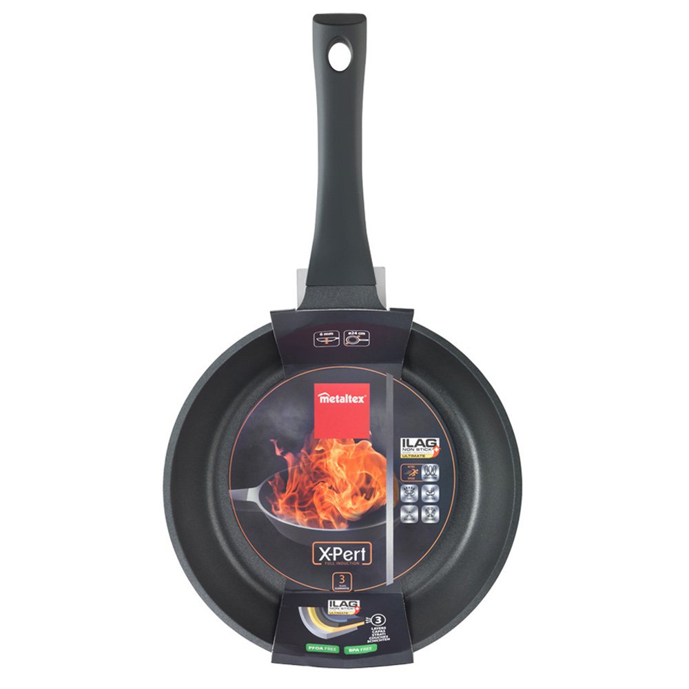 Metaltex XPERT - Cast Aluminum Frying Pan 24cm with 3 ILAG layers coating