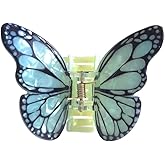 Colorful Butterfly Hair Clips,Funny Acrylic Claw Clip for Women,Cute Butterfly Hair Clip,Cyan