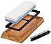 Premium Whetstone knife sharpener kit by Affinity Cook- Professional Japanese sharpening stone with 2 side grit 1000/6000- A natural non-slip bamboo base with BONUS angle guide