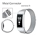 GEAK For Fitbit Charge 2 Bands, Milanese Stainless Steel Replacement Accessories for Fitbit Charge 2 Small Silver