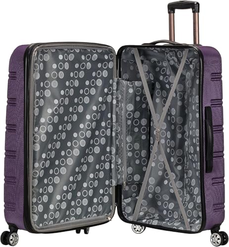Rockland Melbourne Hardside Expandable Luggage with Spinner Wheels, Purple 24