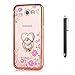 CaseHaven Galaxy J7 Prime 2017 Case, Glitter Crystal Heart Floral Series - Bling Rhinestone Clear TPU Case with Ring Stand for Samsung Galaxy J7 Perx/Galaxy J7 Sky Pro/Galaxy J7 V - Rose Gold