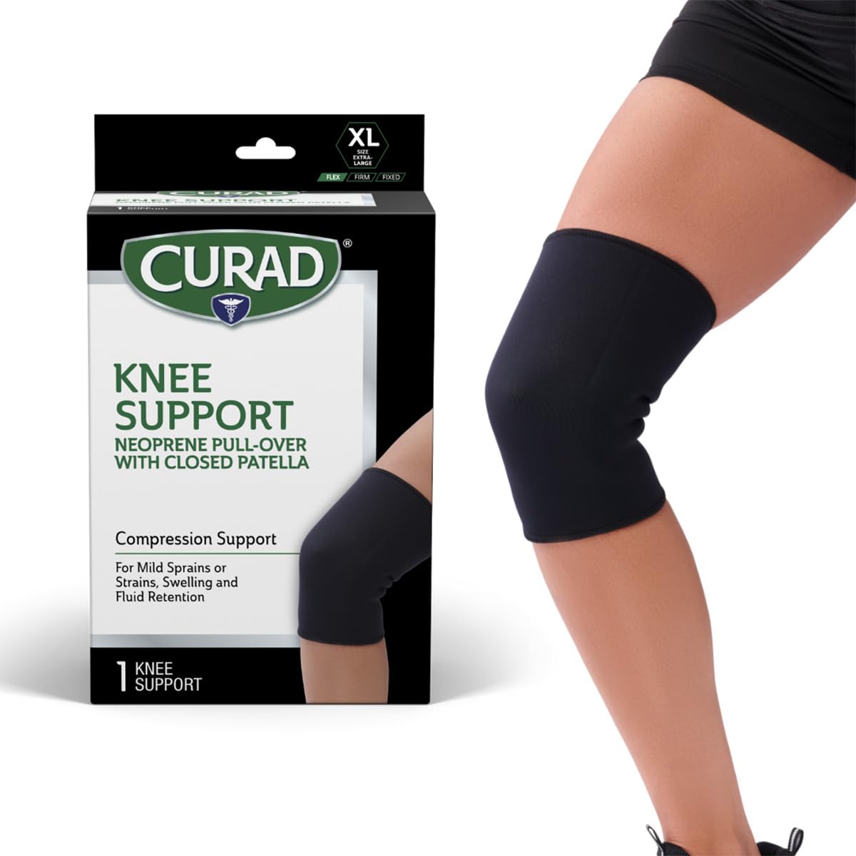 Photo 1 of CURAD Neoprene Pull-Over Knee Support with Closed Patella, Size Extra Large, (18"-20" Circumference), 1 Each