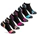Prince Girls' Low Cut Athletic Socks for Active Kids (6 Pack) - Black, 9-1.5