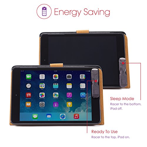 Gwee Best Apple iPad Mini Smart Case with Multiple Features and Screen Cleaner - Fits iPad Mini 1, 2, and 3 only - Protective iPad Cover, Multi-Angle iPad Stand, and Microfiber Screen Cleaner