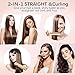Flat Iron for Hair,GOOLEEN Professional Ceramic Hair Straightener 1 Inch Tourmaline 3D Floating Plates,2 in 1 Hair Curler and Straightener with Dual Voltage LED Display Adjustable Temperature 248-446℉