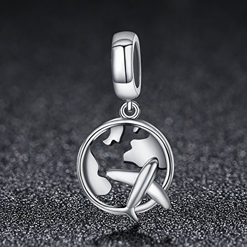 BAMOER 925 Sterling Silver Airplane Charms Pendant Fits European Charms Bracelet