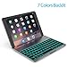 Keyboard Case Compatible with iPad PRO 9.7 Inch/iPad Air 2-LED 7 Colors Backlit Keyboard with 130° Folio Hard Back Cover, Aluminum Alloy- (for iPad Model: A1566/A1567/A1673/A1674)