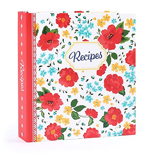 LotFancy Recipe Binder 8.5x11, Full Page, 3 Ring, with 40 Recipe Cards, 60 Plastic Page Protectors, 6 Tabbed Dividers, 32 Labels, Mothers’ Day Gift - Blank Kitchen Cookbook Binder Organizer Kit