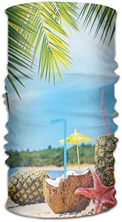 YDTJAKKJJ Fresh Summer Fruits Coconut And Pineapple Drinks At Exotic Beach Palm Trees Men Multifunctional Headwear Headscarf Sports Headbands