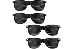 Vision Aid Pinhole Glasses, Black Full Frame Design, Pack of 4