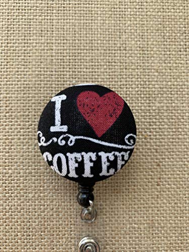 Coffee Lovers Nurse Retractable ID Badge Holder - Badge Reel Clip - Your Choice - Thumbnail 7