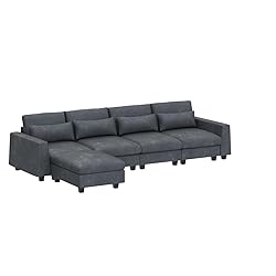 P PURLOVE Modern Dark Gray Polyester Sectional