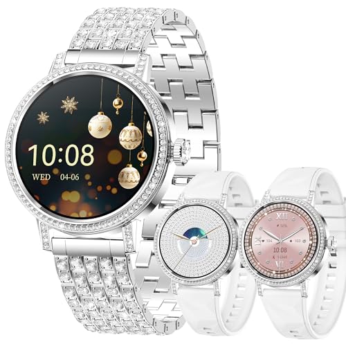 MYSHUN Reloj Inteligente Mujer con Llamadas, 1,27 Pulgada Smartwatch Mujer Deportivo con Podometro Pulsometro SpO2 Sueño Presion Arterial Actividad IP67 Reloj Digital para iOS Android (Plateado)