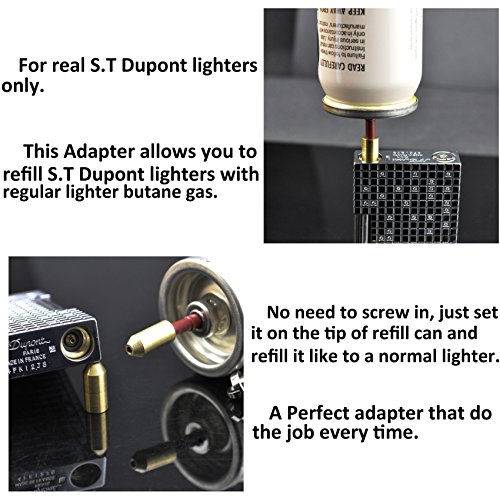 Dual Gas Refill Adapters For ST Dupont Lighter Line 1/2 Gold/YELLOW Cap Tools eBay