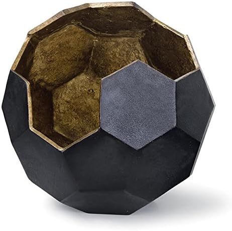 Large Polyhedron Vase (Black with Antique Gold)