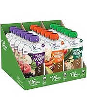 Plum Organics Mighty Veggie, Organic Toddler Food, Variety Pack, 4 ounce pouch, Pack of 18