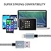 3Pcs 3FT 6FT 10FT Nylon Braided 8-Pin Lightning to USB Cable Cord with Aluminum Heads for iPhone 7/7 Plus/ 6/ 6 Plus/ 6s/ 6s Plus /5/5s/SE, iPad 4 Mini Air iPod Nano 7 iPod Touch 5 (Gray+Silver)
