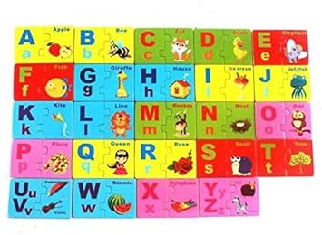 Hnt Kids Wooden English Letter Matching Jigsaw Puzzle for Kids
