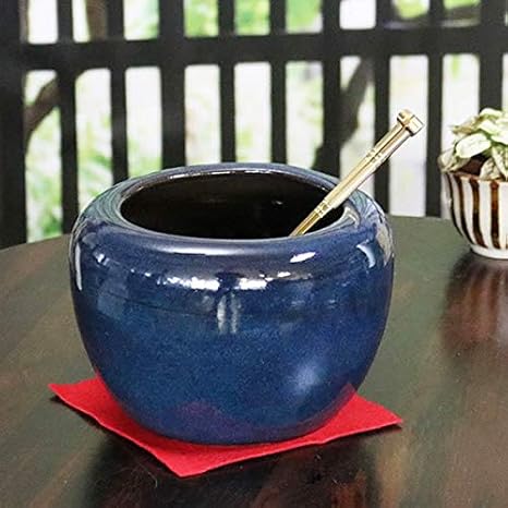 Amazon Co Jp 信楽焼 火鉢 Hi 0032 ミニ火鉢 火鉢 火箸 毛氈付 しがらき焼 陶器 和風 インテリア 灰皿ひばち ホーム キッチン