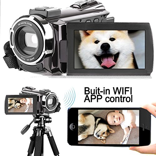 COOCHEER Camera Camcorder FHD 1080P 24MP Video Camcorder Portable Infrared Night Vision Ghost Hunting Camera with 16X Digital Zoom,3.0 LCD and 270 Degree Rotation Screen and Standard Hot Shoe