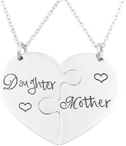 MOTHER/DAUGHTER NECKLACE-2 PCS-/HEART 