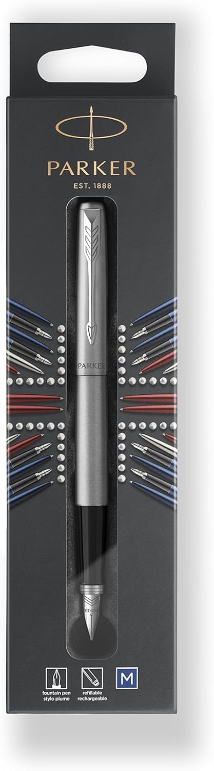 PARKER JOTTER Fountain Pen Stainless Steel C.C on Blister Card