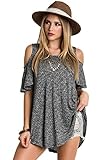 Umgee Women's Boho Soft Cold Shoulder Top