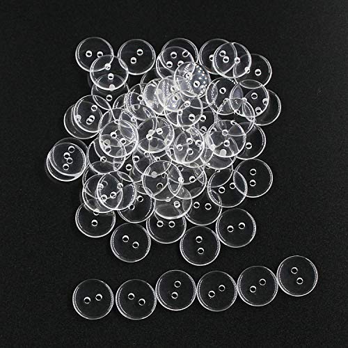 15mm (5/8'') Round Resin Sewing Buttons for Craft Clear Color Pack of 200 Pcs Leekayer - Thumbnail 4