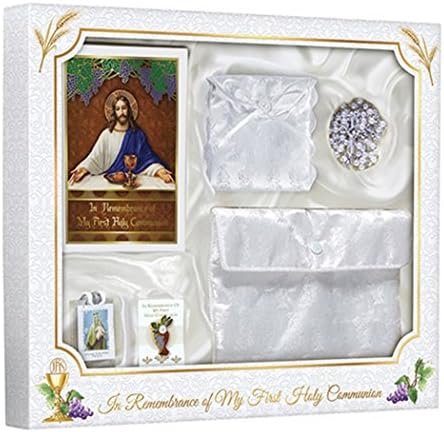 My Body, My Blood First Communion Set with Satin Purse for Girls