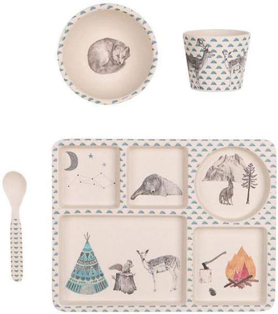 Love Mae Bamboo Set - Forest Feast, Natural/Multi (5-Piece)