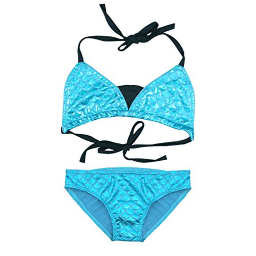 Girls' 2 Pcs Fish Scales Bikini Swimsuit Bathing Suit Mermaid Costume