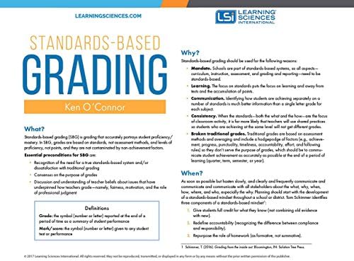 Standards-based Grading Quick Reference Guide