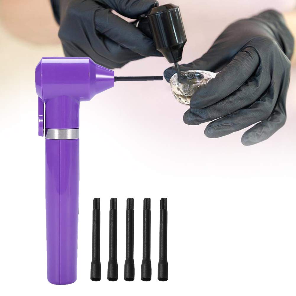 Tattoo Ink Mixer, Electric Tattoo Pigment Mixer Machine, Mixer Color Blender Tattoo Accessory with 5 Mixing Sticks, Electric Agitator Machine for Microblading Supply Tool (Purple)