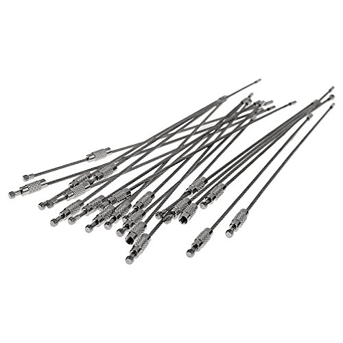 Lost Ocean 20pcs Stainless Steel Wire Keychain Cable Key Ring for Outdoor Hiking (MC-O261648)