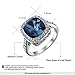 Yoursfs Rings,Blue Crystal Statement Rings,18K White Gold Plated Fashion Jewelry,Big Stone Women Cocktail Rings