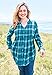 Woman Within Women's Plus Size Pintucked Flannel Shirt - Classic Red Black Plaid, M
