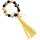 SCRDPRAD Silicone Beaded Cross Charm Keychain Boho Keychain Wrist Chain for Women Men