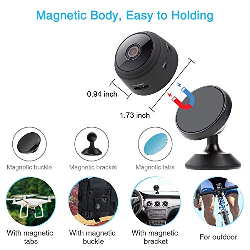 Mini Hidden Camera Spy Cam WiFi Small Wireless Full HD 1080P Video Camera with Night Vision Motion Sensor for iPhone Android Video Detection Security Nanny Surveillance Cam