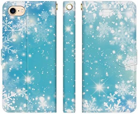 Ruuu Galaxy A30 Scv43 手帳型 スマートフォン スマホ ケース カバー 雪の結晶 雪 冬 Snow キラキラ ブルー 水色 おしゃれ かわいい きれい 大人可愛い 大人かわいい 結晶 柄 模様 イラスト レディース 手帳 オリジナル ブランド 国産 合皮 レザー
