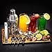 Bar Set by Naava – Stainless Steel 10 Piece Home Cocktail Mixology Tool Kit – With Bartender's Professional Shaker, Strainer, Jigger, Liquor Pourers and More – Attractive Gift Box and 100% Guarantee