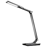 Desk Lamp, TaoTronics Stylish Metal LED Desk Lamps for Office Lighting, Desk Lamp with USB Charging Port 5 Color Modes, 6 Levels, Memory/ Favorite Function, Timer, Night light