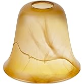 RORIANO Cracks Amber Glass Shade, Lighting Fixture Accessory Lampshade Glass Replacement with 1-5/8-inch Opening Fitter