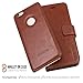AMOVO Case for iPhone 6 Plus [2 in 1], Vegan Leather 2 in 1 Folio Detachable Wallet Case with Box for iPhone 6 Plus/iPhone 6s Plus case (iPhone 6 Plus/6s Plus(5.5'') Brown)