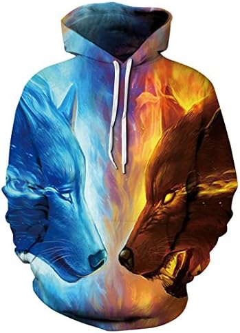 Hoodiess 3D Hooded Sweatshirt Ancient Lion Digital Printing Shooting Clown Galaxy Wolf Hoodies Sweatshirts 04 XXL