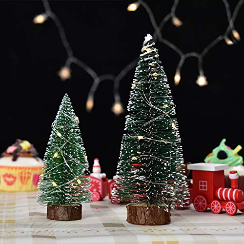 Hagao Mini Snow Frost Trees Mini Christmas Tree Plastic Winter Snow Ornaments Tabletop Trees for Holiday Party DIY Room Decor Home Table Top Christmas Decoration Diorama Models 150mm 6 Pcs - Thumbnail 5