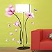 Wall Decal Pink Flower - Wall Mural Peel and Stick - Removable Vinyl Wall Sticker Home Decor by Dooboe