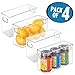 mDesign Refrigerator, Freezer, Pantry Cabinet Organizer Bins for Kitchen - Pack of 4, 10