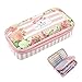 Twinkle Club Big Capacity Pencil Pen Case Bag Pouch Holder for Middle High School College Office Girl Storage Pink